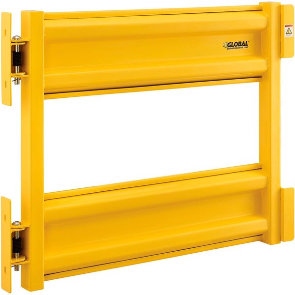 Global Industrial Self-Closing Guard Rail Safety Gate, Safety Yellow, Post Mount 708372